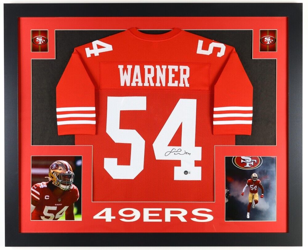 Fred Warner Signed San Francisco 49ers 35"x43" Framed Jersey (Beckett) All Pro