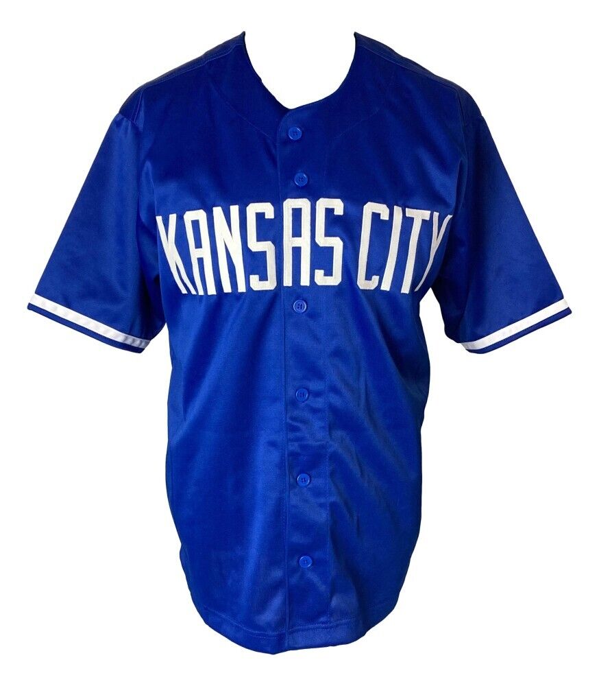 Salvador Perez Signed Royals Blue Jersey (Beckett) Kansas City 8xAllStar Catcher
