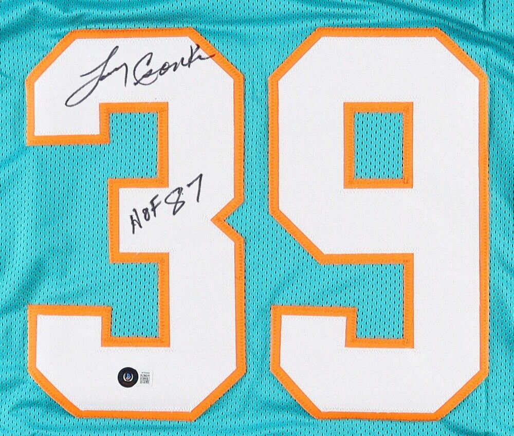 Larry Csonka Signed 1972 Miami Dolphins Jersey (Beckett) 2xSuper Bowl Champ R.B.