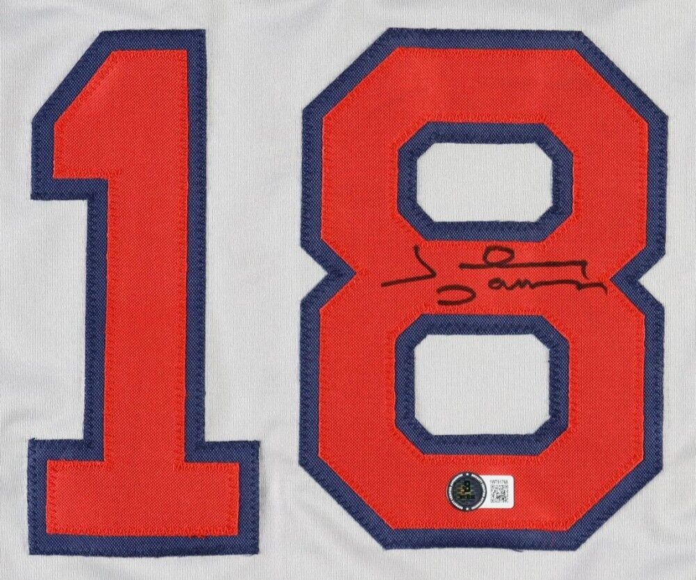 Johnny Damon Signed Boston Red Sox Gray Road Jersey (JSA COA) 2xSeries Champion