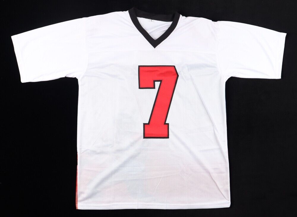 Michael Vick Signed Atlanta Falcons White Photo Jersey (JSA COA) 4×Pro Bowl QB