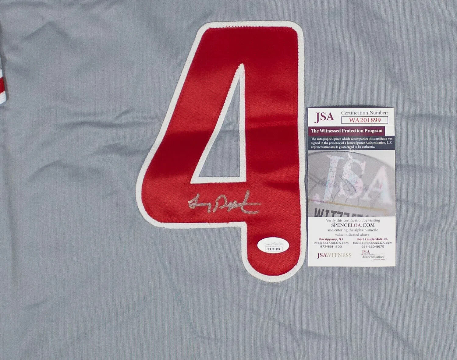 Lenny Dykstra Signed Philadelphia Phillies Jersey (JSA COA) 3xAll Star C.F.