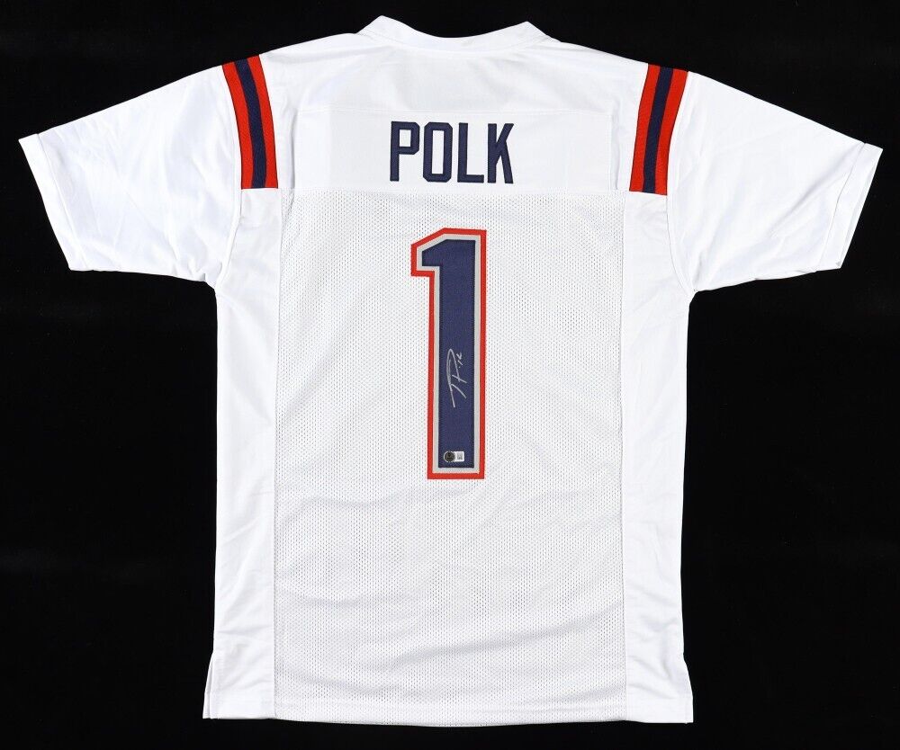 Ja Lynn Polk Signed New England Patriots Jersey (Beckett) Pats #2 2024 Pick WR