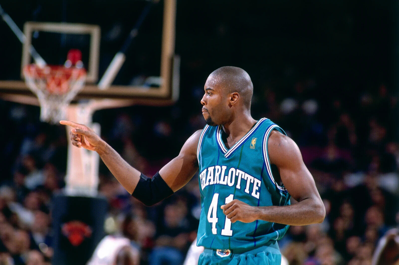 Glen Rice Signed Charlotte Hornets Teal Pinstriped Jersey (Beckett) 3xAll Star