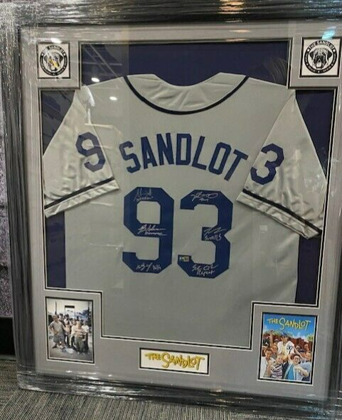 "The Sandlot" Signed by 6 Cast Members 35" x 43" Framed Jersey 1993 Hit Film