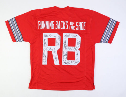 "Running Backs of The Shoe" Signed by 23 Ohio State Buckeyes R.B.'s Jersey (JSA)