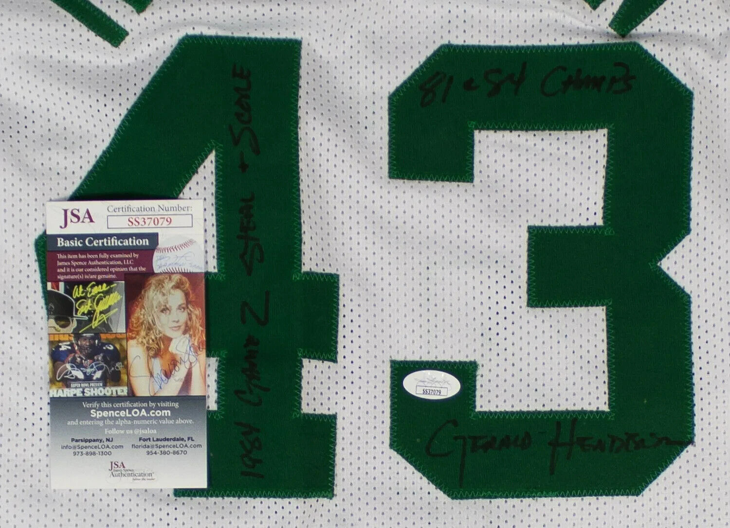Gerald Henderson Signed Boston Celtics Jersey twice inscribed (JSA COA) 2xChamp