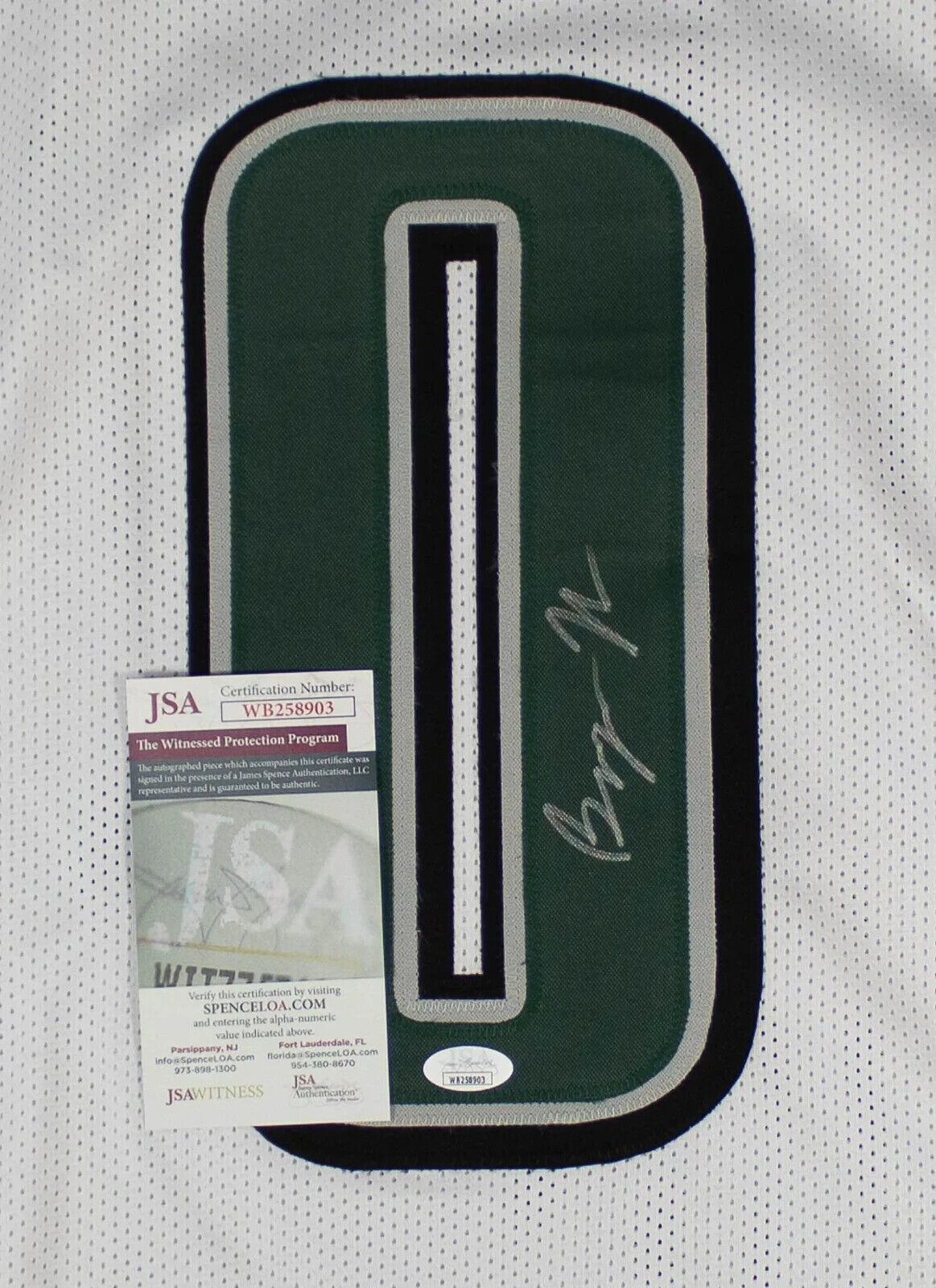 Bryce Huff Signed Philadelphia Eagles Jersey (JSA COA) Ex-Memphis Tiger Def. End