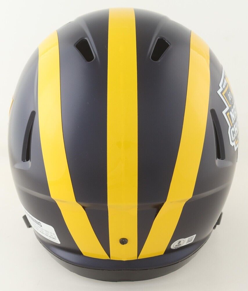 J J McCarthy Signed Michigan Wolverines Full-Size Speed Helmet (Beckett) Vikings