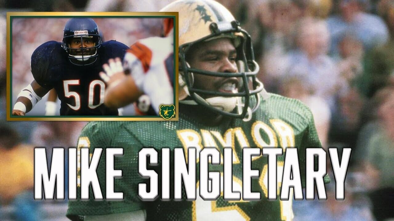 Mike Singletary Signed Baylor Bears Speed Mini-Helmet (Beckett) Chicago Bears LB