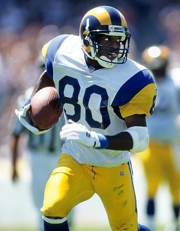 Isaac Bruce Signed Los Angeles Rams Jersey (GTSM Holo) 4xPro Bowl Wide Receiver