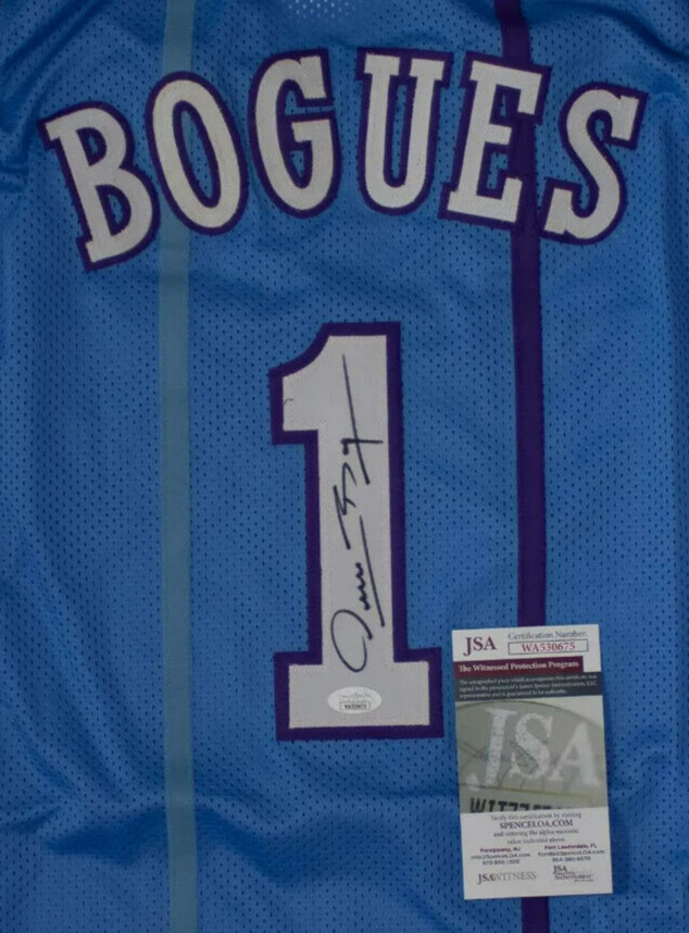 Tyrone 'Muggsy' Bogues Signed Charlotte Hornets Jersey (JSA COA) 1st Rd Pck 1987
