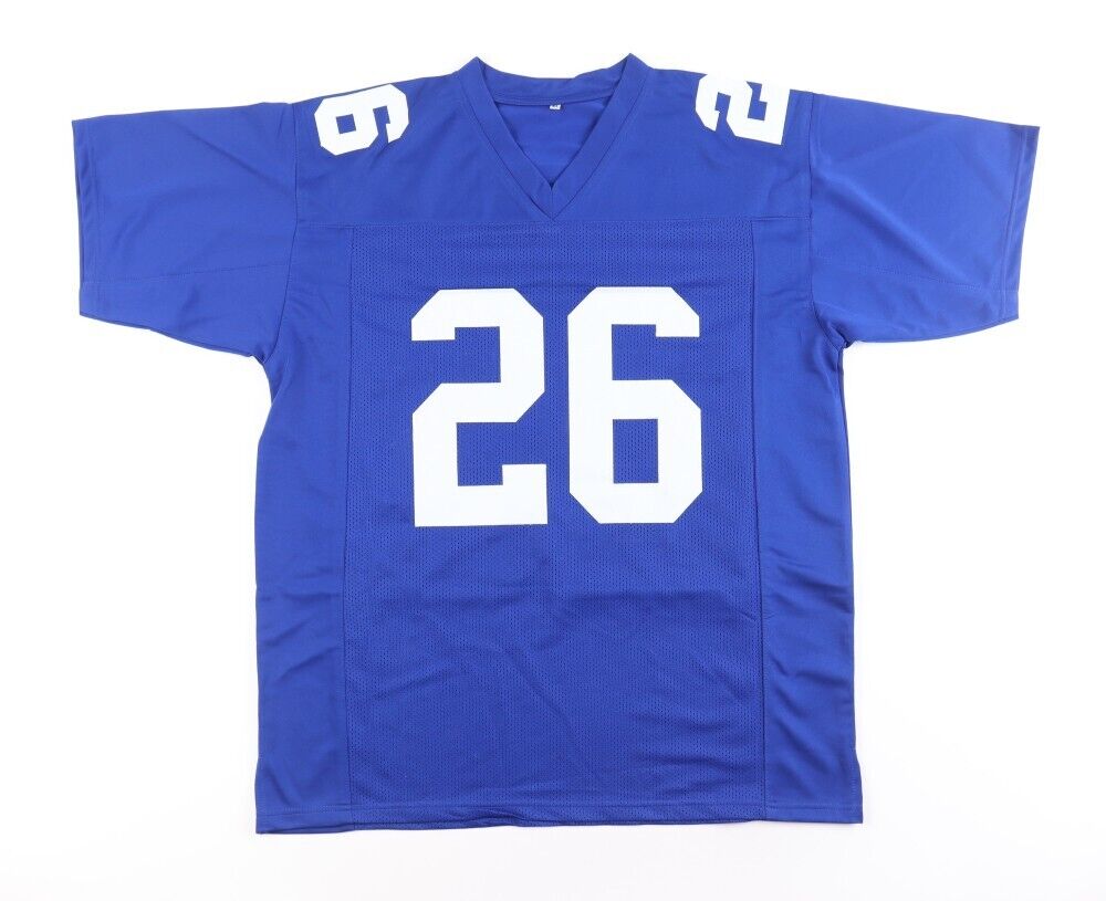 Saquon Barkley Signed New York Giants Blue Jersey (Beckett) #1 RB Pck 2018 Draft