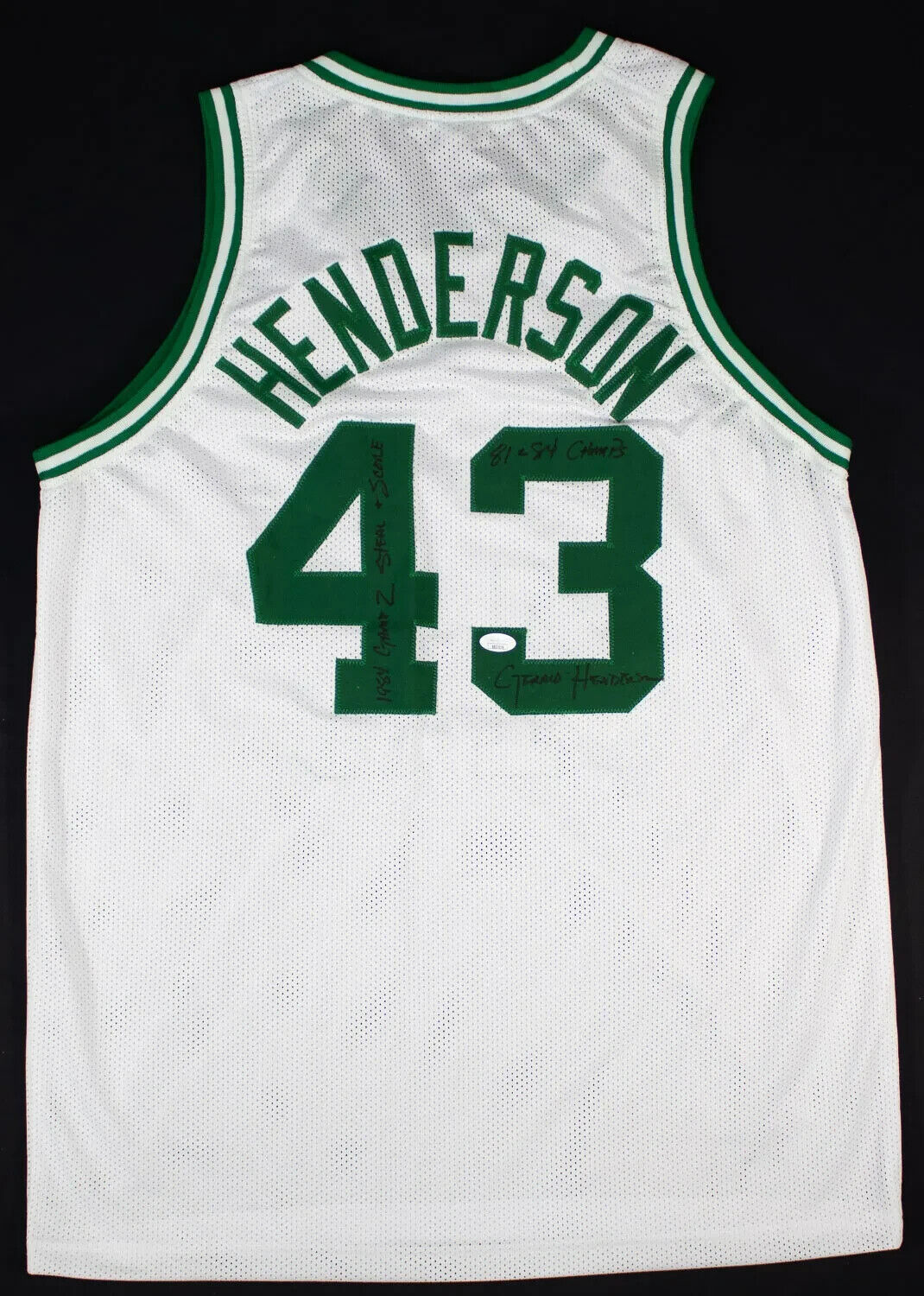 Gerald Henderson Signed Boston Celtics Jersey twice inscribed (JSA COA) 2xChamp