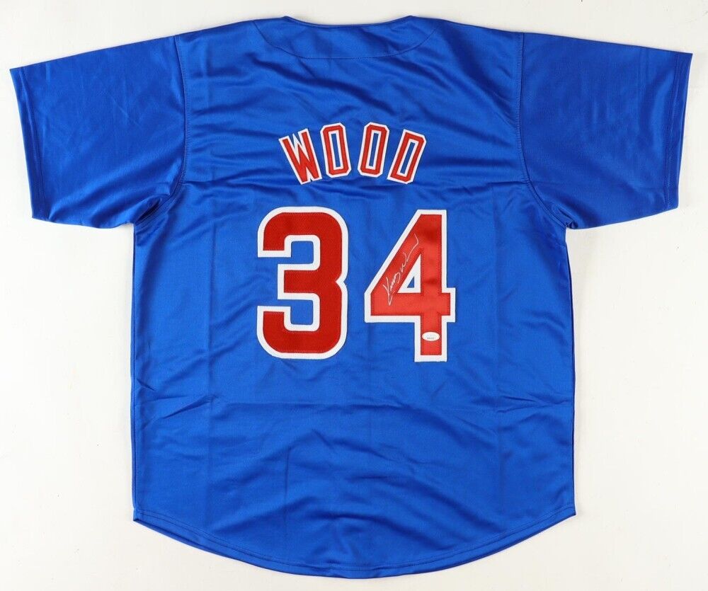 Kerry Wood Signed Chicago Cubs Jersey (Beckett) Rookie Record 20 K's 05/06/98