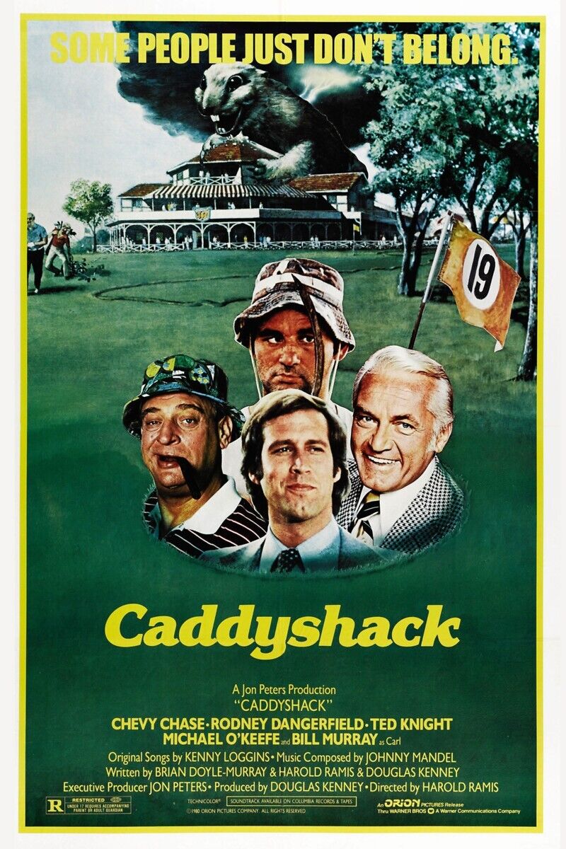 Chevy Chase Signed "Caddyshack" Framed Putter Display w Poster Print Beckett LOA