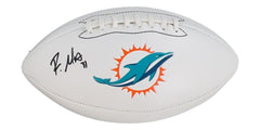 Raheem Mostert Signed Miami Dolphins Logo Football (Fanatics) 2023 Feature Back