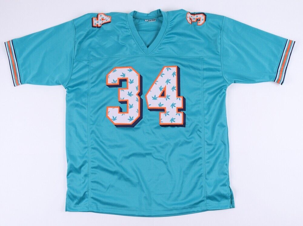 Ricky Williams Signed Miami Dolphins Jersey (JSA) Pot Leaves / Name & Number