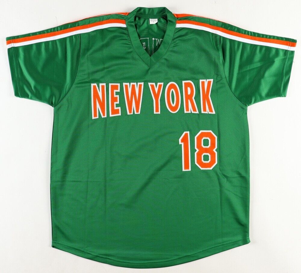 Darryl Strawberry Signed New York Mets St Patrick's Day Green Jersey (JSA COA)