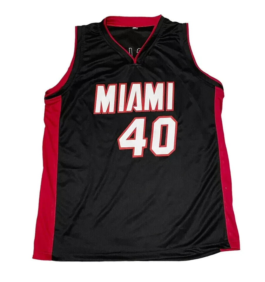 Udonis Haslem Signed Miami Heat Black Jersey (Beckett) 3×NBA Champion / Forward
