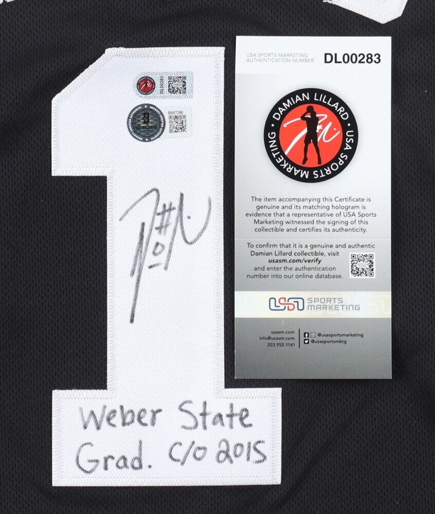 Damian Lillard Signed Weber State Wildcats Jersey (Beckett) 7xNBA AllStar Guard