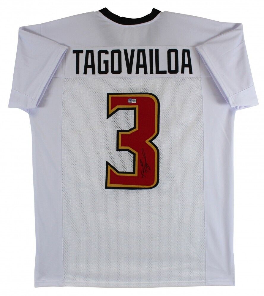 Taulia Tagovailoa Maryland Terrapins Signed Jersey (Beckett) Tua's Younger Bro