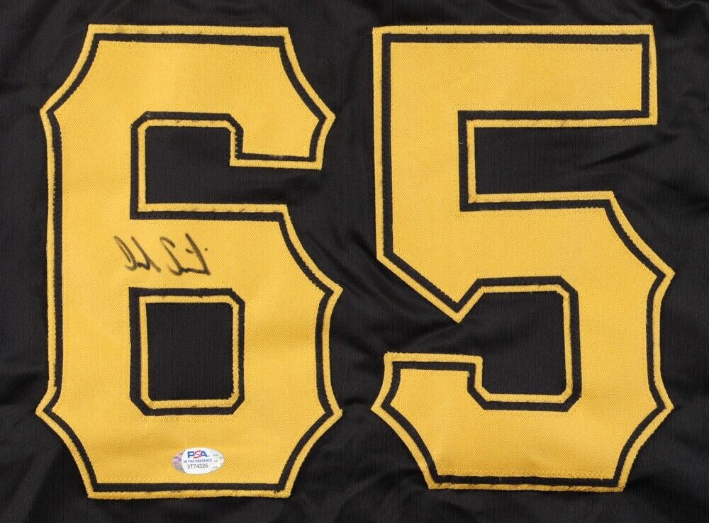 Jack Suwinski Signed Pittsburgh Pirates Throwback Jersey (PSA) 2022 Rookie O.F.