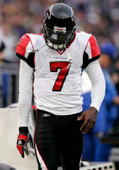 Michael Vick Signed Atlanta Falcons White Photo Jersey (JSA COA) 4×Pro Bowl QB