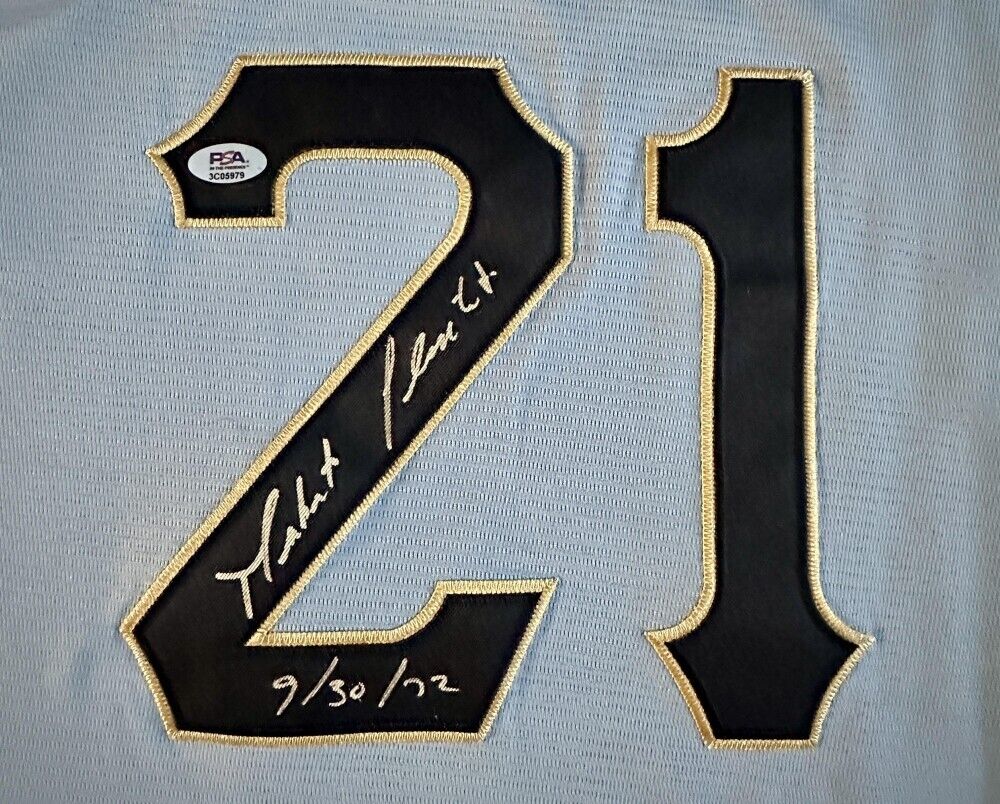 Roberto Clemente Jr. Signed Pittsburgh Pirates Jersey Inscribed "9/30/72" (PSA)
