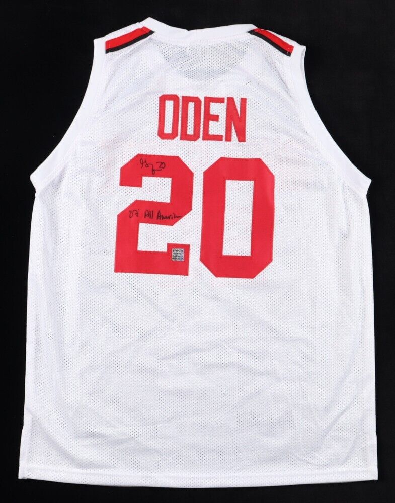 Greg Oden Signed Ohio State Buckeyes Jersey (Playball Ink) 2007 #1 Overall Pick