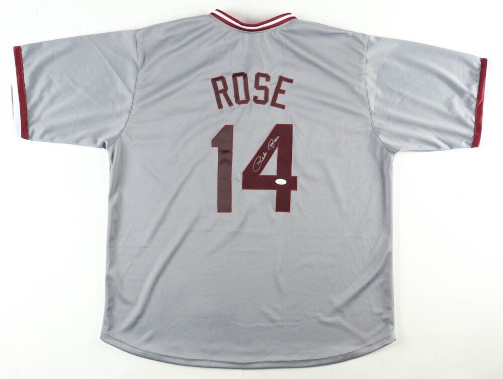 Pete Rose Signed Cincinnati Reds Jersey (JSA) MLB All Time Hit King w/ 4256 Hits