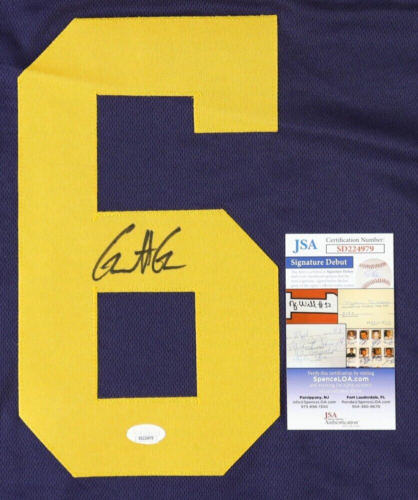 Garrett Green Signed West Virginia Mountaineers Jersey (JSA COA)2024 Starting QB
