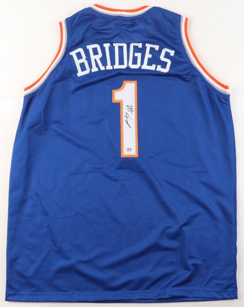Mikal Bridges Signed New York Knicks Jersey (PSA) 2xNCAA Champion Villanova
