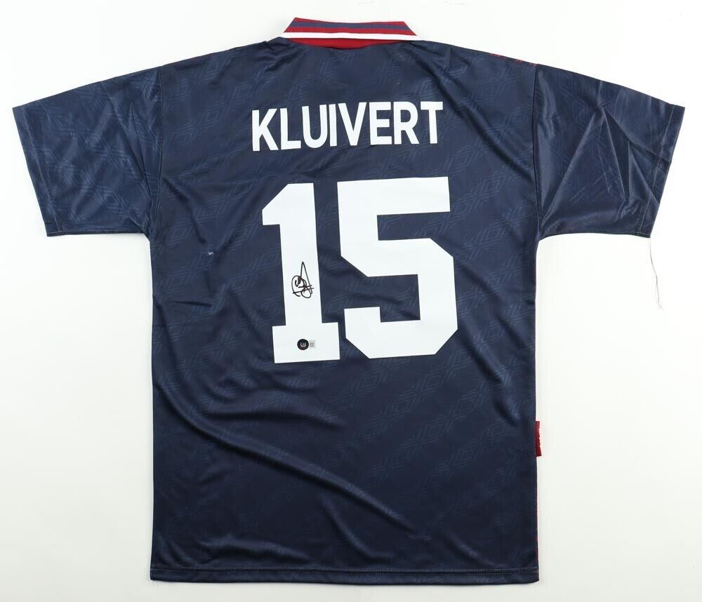 Patrick Kluivert Signed Ajax Amsterdam F.C. Jersey (Beckett) 1995 UEFA Champions