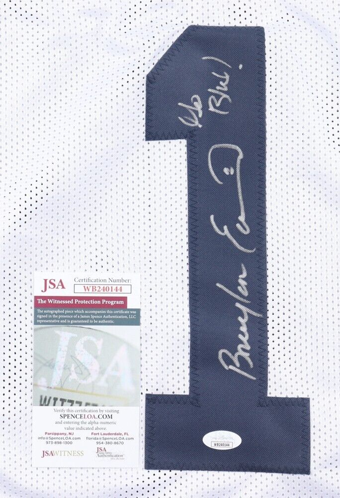 Braylon Edwards Signed Michigan Wolverines Jersey Go Blue! (JSA COA) Pro Bowl WR