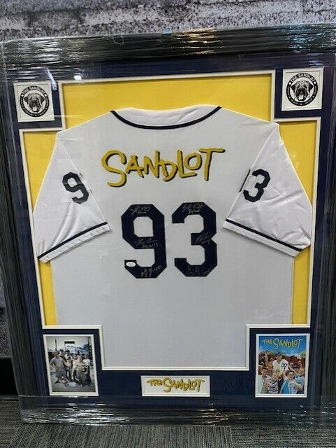 "The Sandlot" Signed by 6 Cast Members 35" x 43" Framed Jersey 1993 Hit Film JSA