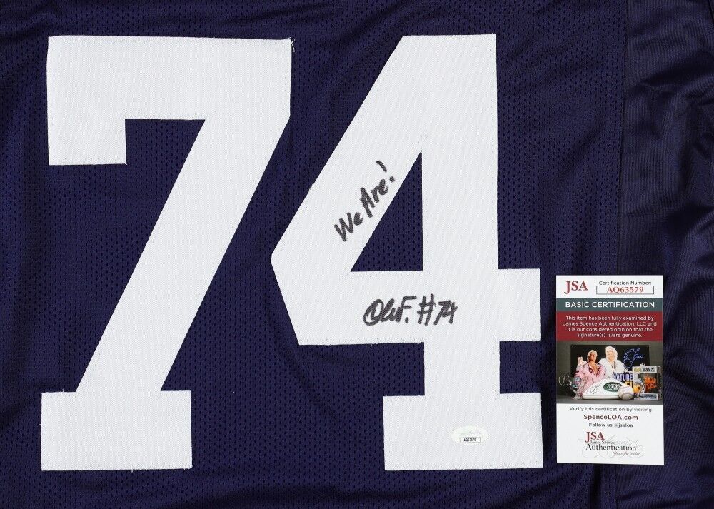 Olu Fashanu Signed Penn State Nittany Lions Jersey Inscribed "We Are" (JSA COA)