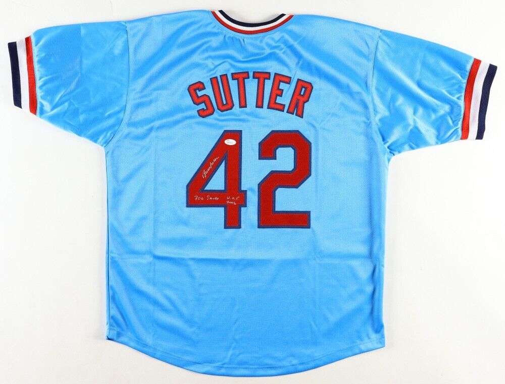 Bruce Sutter Signed St. Louis Cardinals Powder Blue Throwback Jersey (JSA COA)
