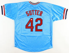 Bruce Sutter Signed St. Louis Cardinals Powder Blue Throwback Jersey (JSA COA)