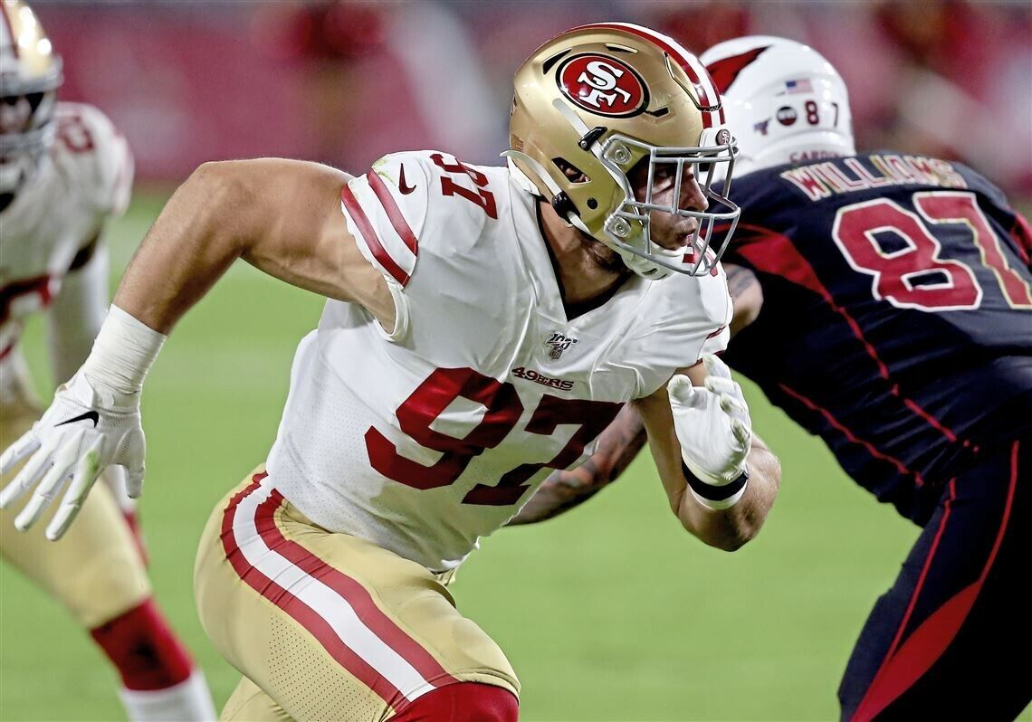 Nick Bosa Signed San Francisco 49ers 35"x43" Framed Jersey (Beckett) All Pro D.E