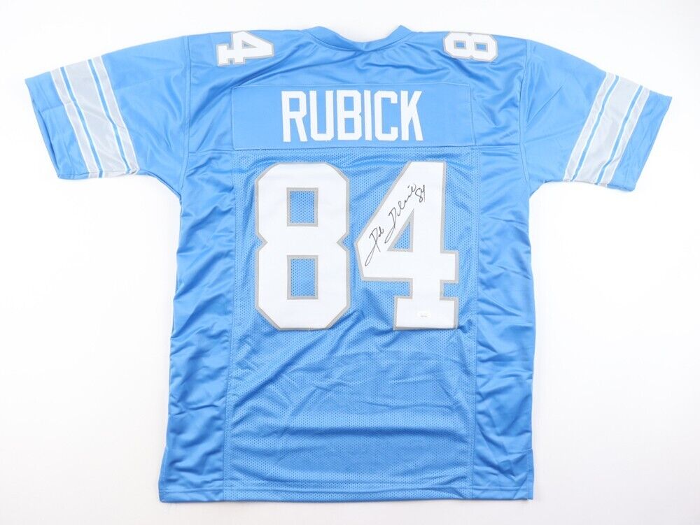 Rob Rubick Signed Detroit Lions Jersey (JSA COA) Motown Tight End (1982-1988)