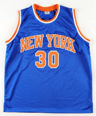 Bernard King Signed New York Knicks Jersey with Multiple Inscriptions (Beckett)
