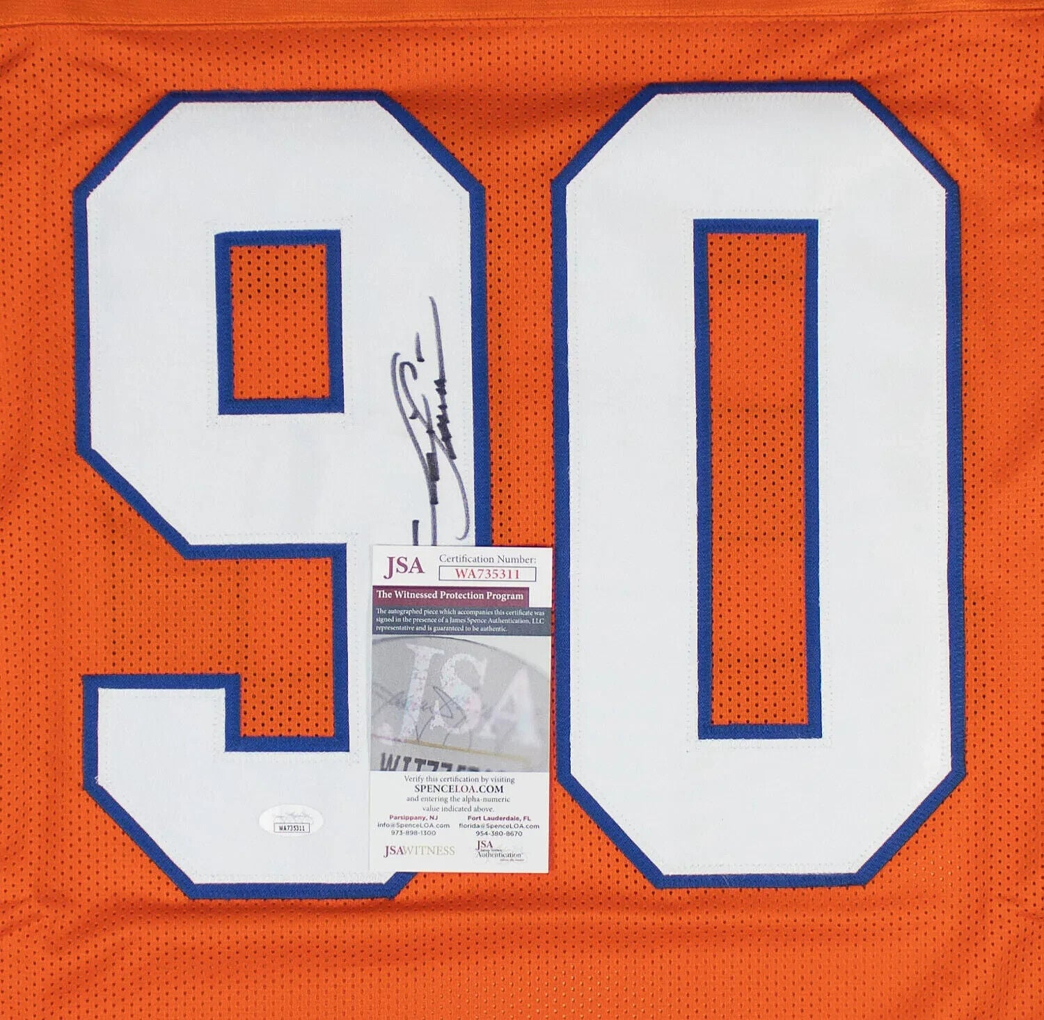 Neil Smith Signed Denver Broncos Jersey (JSA COA) 6×Pro Bowl Defensive End