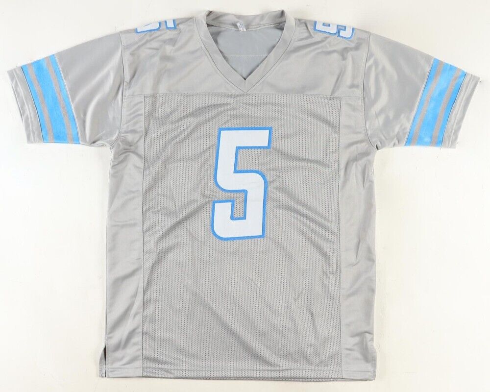 David Montgomery Signed Detroit Lions Gray Jersey (Beckett QR Code) Iowa State