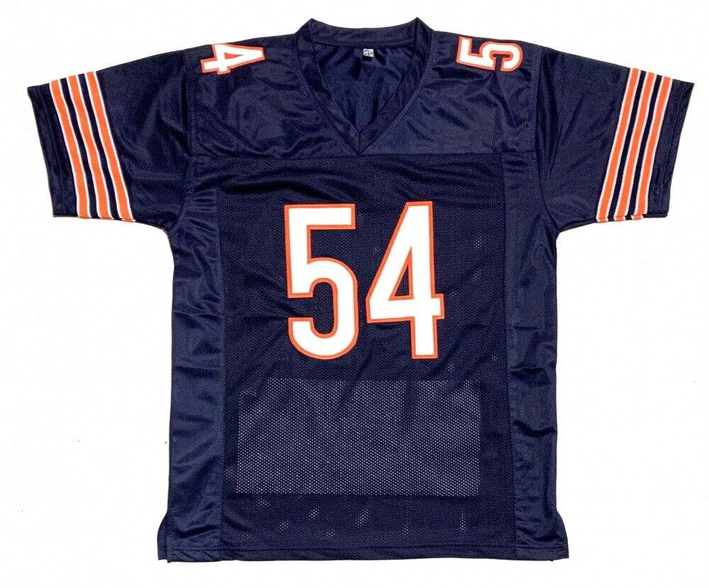 Brian Urlacher Signed Chicago Bears Career Stat Jersey Inscribed HOF 18/ Beckett