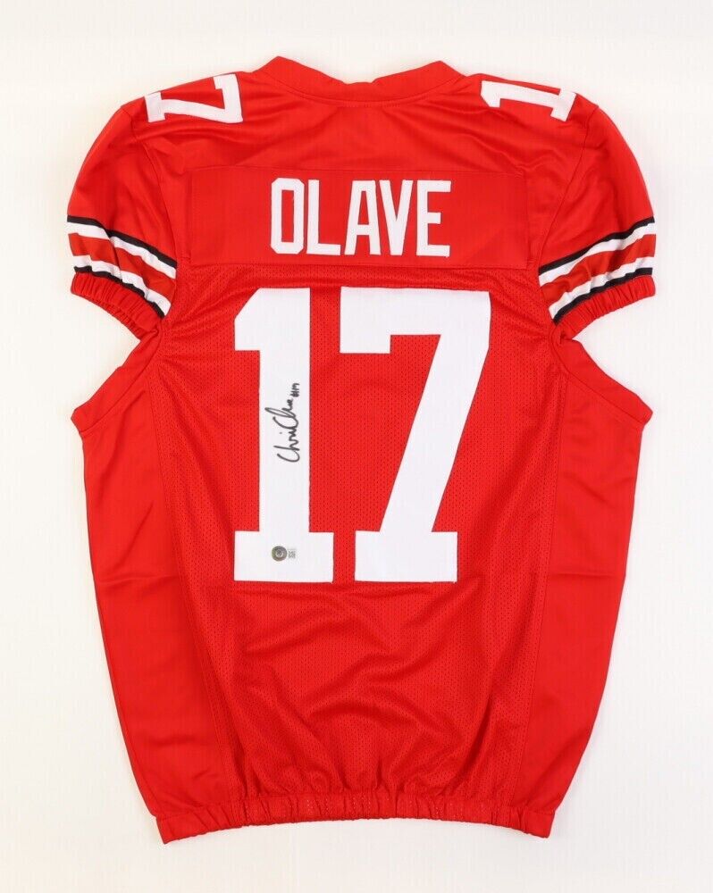 Chris Olave Signed Ohio State Buckeyes Jersey (Beckett COA) Saints Wide Receiver