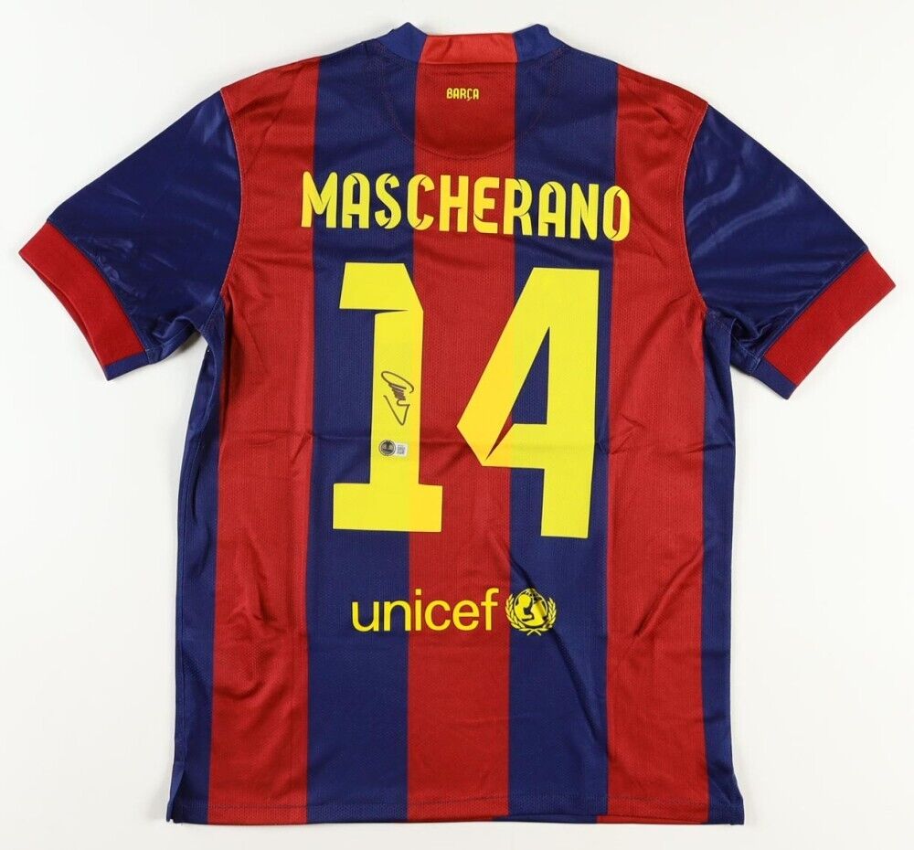 Javier Mascherano Signed Barcelona FC Nike Jersey (Beckett) Team Argentina Mgr.