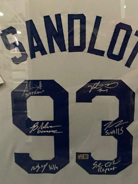 "The Sandlot" Signed by 6 Cast Members 35" x 43" Framed Jersey 1993 Hit Film