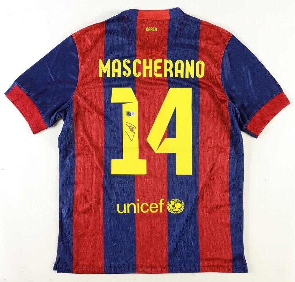 Javier Mascherano Signed Barcelona FC Nike Jersey (Beckett) Team Argentina Mgr