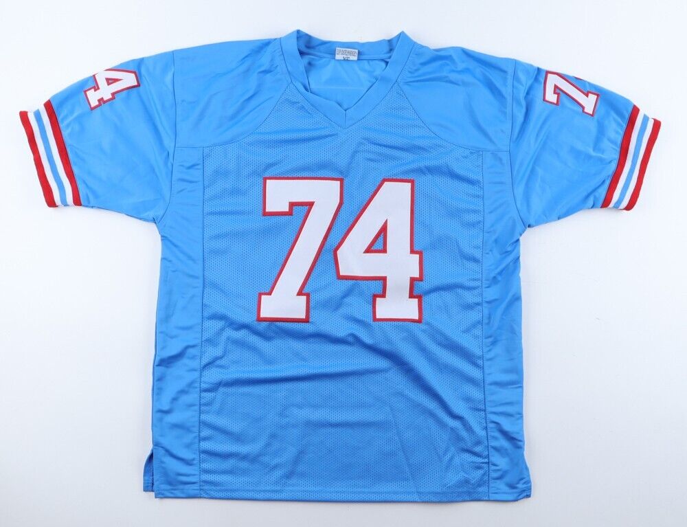 Bruce Matthews Signed Houston Oilers Jersey (JSA) 14×Pro Bowl O-Line (1988–2001)
